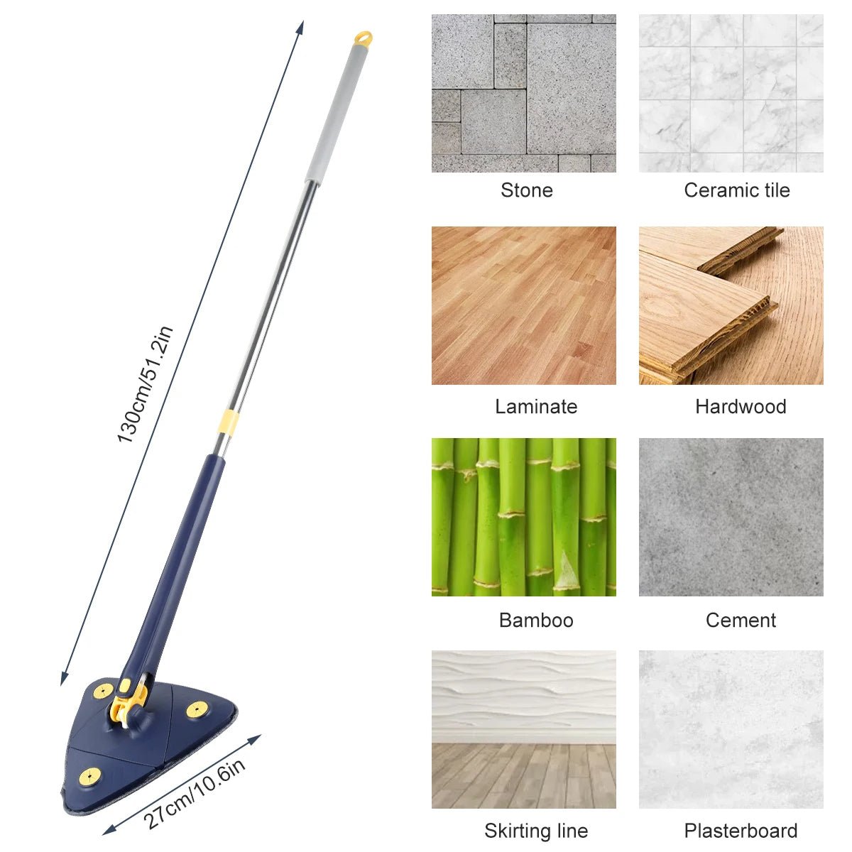 360° Extended Triangle Cleaning Mop - Wonder Homes