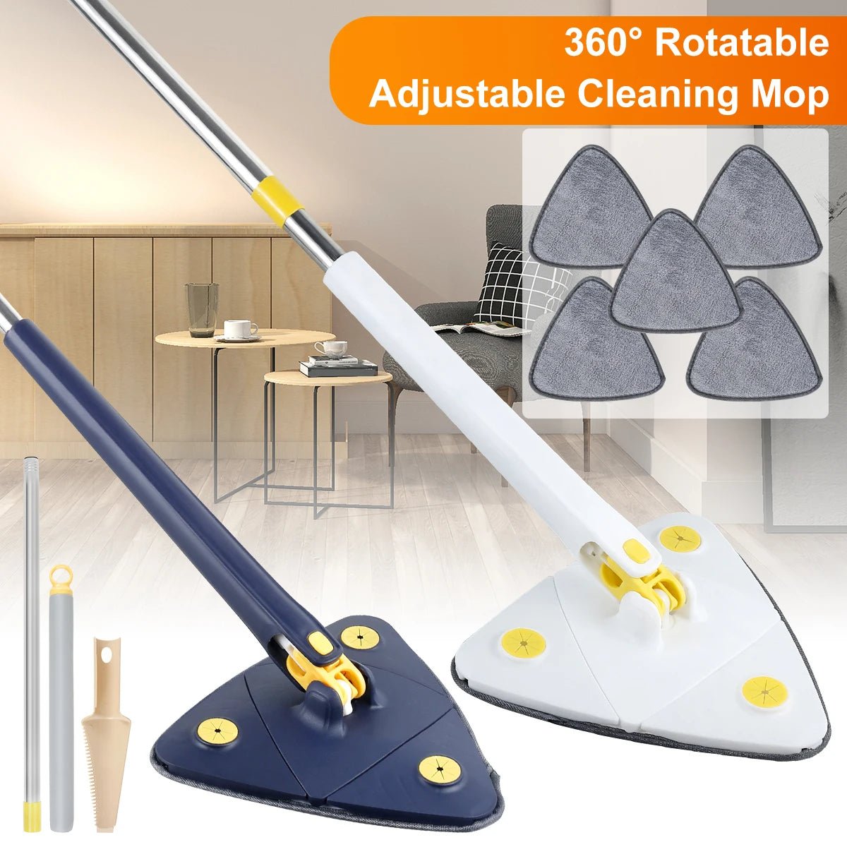 360° Extended Triangle Cleaning Mop - Wonder Homes